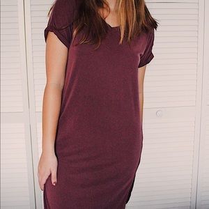 Cranberry/Purple Maxi T-shirt Dress